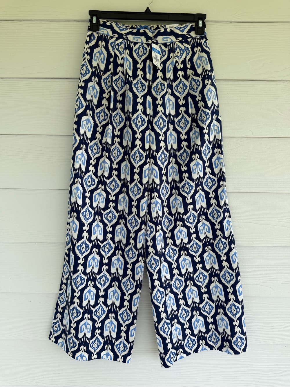 J.McLaughlin Amal Pants Size 2 Navy Blue Jeweled Ikat Wide Leg NWT $198